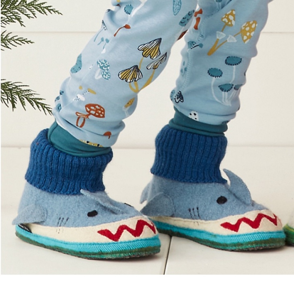 Garnet Hill Wool Shark Slippers